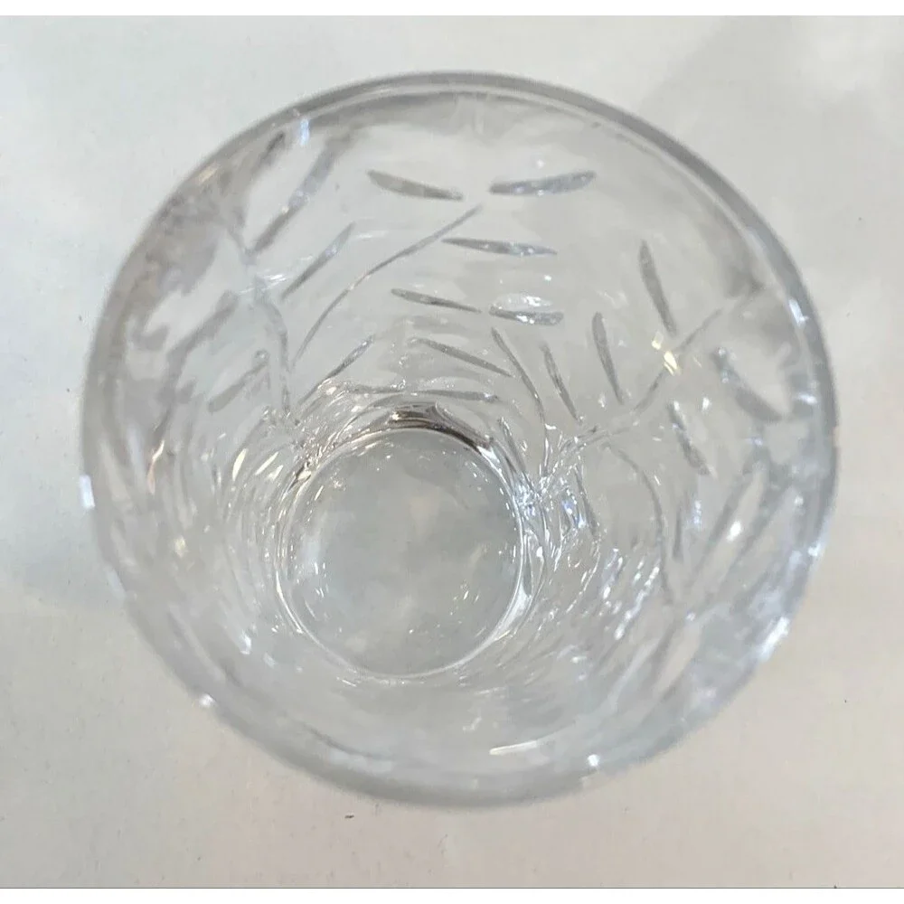 Set of 3 Highball Glass Tumbler Royal Crystal Rock Laurus Pattern 5 3/4 in 1980s